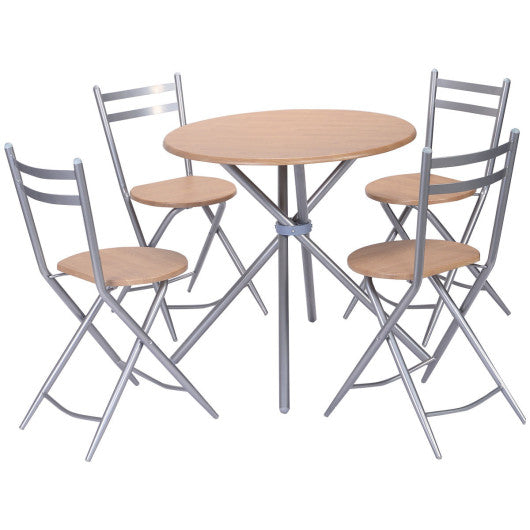 Costway 5 pcs Folding Round Dining Set