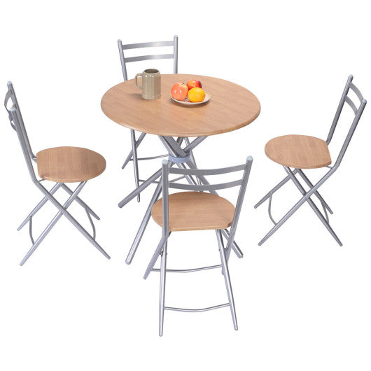 Costway 5 pcs Folding Round Dining Set