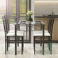 Costway 5 pcs Glass Metal Table and 4 Chairs Dining Set
