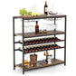 Costway 5-tier Wine Rack Table with Glasses Holder