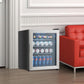 Costway 52-Can Beverage Refrigerator Cooler with Glass Door Stainless Steel