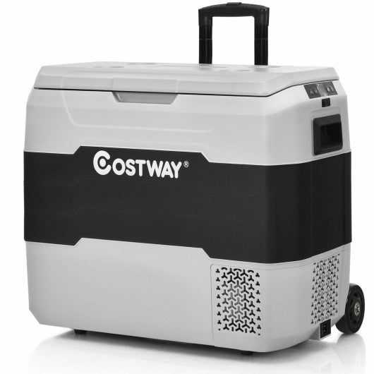 Costway 53 QT Gray Portable Dual-Zone Car Refrigerator