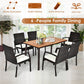 Costway 55" Patio Acacia Dining Table with Umbrella Hole