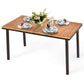 Costway 55" Patio Acacia Dining Table with Umbrella Hole