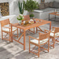 Costway 55" Patio Rectangular Acacia Wood Dining Table with Umbrella Hole