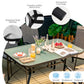 Costway 55" x 35" Patio Dining Rectangle Tempered Glass Table with Umbrella Hole