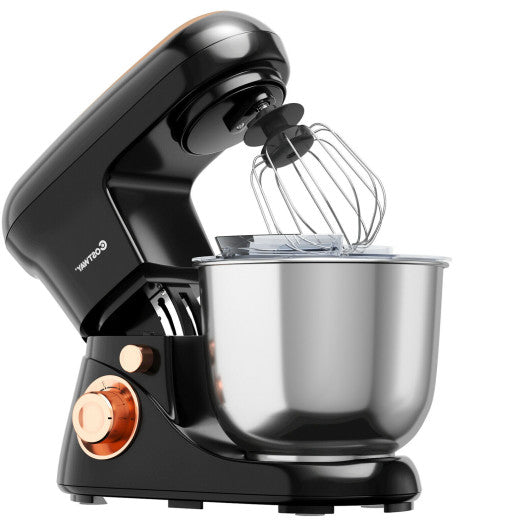 Costway 5.3 Qt Black Stand Kitchen Food Mixer 6 Speed with Dough Hook Beater