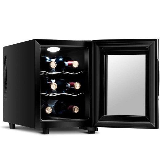 Costway 6 Bottle Freestanding Thermoelectric Wine Cooler Freestanding