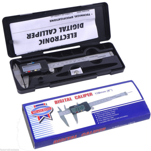 Costway 6" Inch/150mm Electronic LCD Digital Vernier Caliper Gauge Stainless Steel Ruler