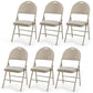 Costway 6 Pack Beige Folding Chairs Portable Padded Office Kitchen Dining Chairs