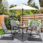 Costway 6 Pieces Patio Dining Set with Umbrella and Stackable Cushioned Chairs