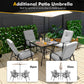 Costway 6 Pieces Patio Dining Set with Umbrella and Stackable Cushioned Chairs