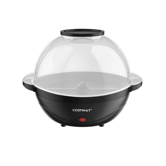 Costway 6 QT Black Stirring Popcorn Popper Maker with Nonstick Plate