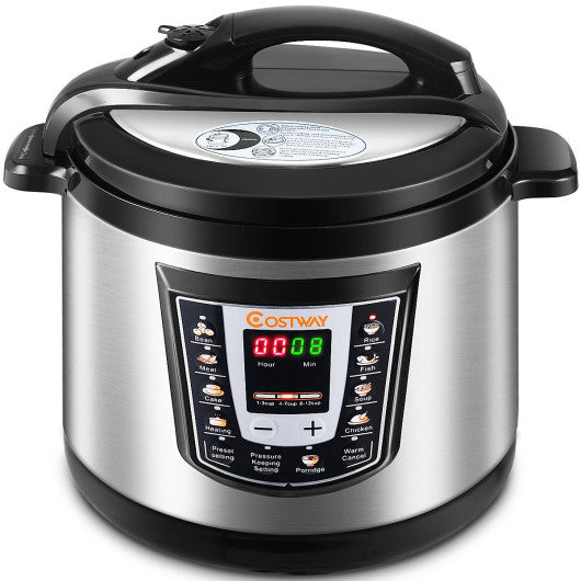 Costway 6 QT Programmable Electric Stainless Steel Pressure Rice Cooke ...