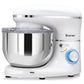 Costway 6 Speed 6.3 Qt Tilt-Head White Stainless Steel Electric Food Stand Mixer
