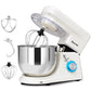 Costway 6 Speed 7.5 Qt Tilt-Head Stainless Steel White Electric Food Stand Mixer