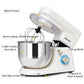 Costway 6 Speed 7.5 Qt Tilt-Head Stainless Steel White Electric Food Stand Mixer