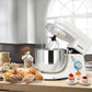 Costway 6 Speed 7.5 Qt Tilt-Head Stainless Steel White Electric Food Stand Mixer