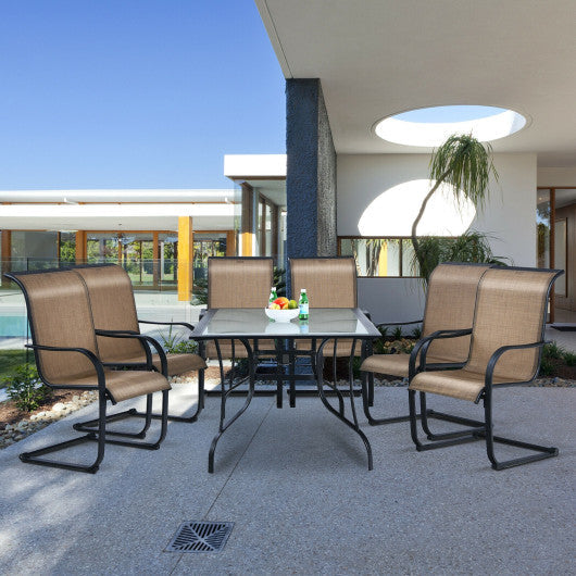 Costway 60" x 38" Rectangular Patio Dining Table with 1.6" Umbrella Hole
