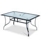 Costway 60" x 38" Rectangular Patio Dining Table with 1.6" Umbrella Hole