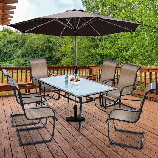 Costway 60" x 38" Rectangular Patio Dining Table with 1.6" Umbrella Hole