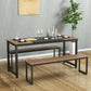 Costway 63" Rectangular Dining Room Table with Solid Metal Frame-Desktop + Frame