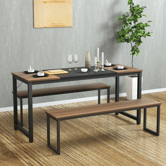 Costway 63" Rectangular Dining Room Table with Solid Metal Frame-Desktop + Frame