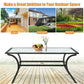 Costway 66" x 38" Patio Dining Glass Table Oversize Rectangular with Umbrella Hole