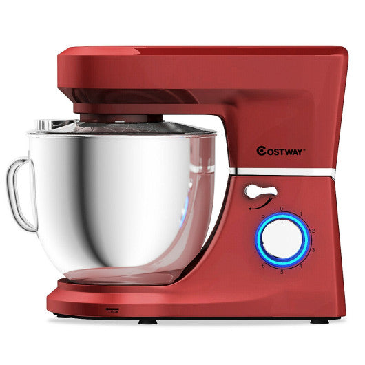 Costway 660 W 7.5 Quart 6 Speed Tilt-head Red Stand Mixer