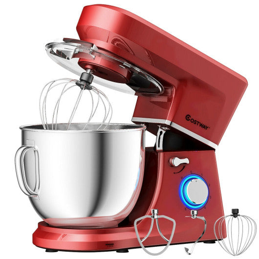 Costway 660 W 7.5 Quart 6 Speed Tilt-head Red Stand Mixer