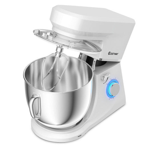 Costway 660 W 7.5 Quart 6 Speed Tilt-head White Stand Mixer