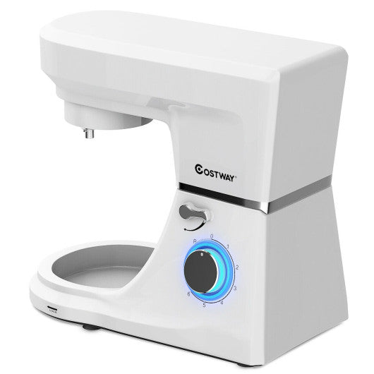 Costway 660 W 7.5 Quart 6 Speed Tilt-head White Stand Mixer