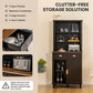 Costway 67" Brown Freestanding Kitchen Pantry Cabinet with Sliding Doors