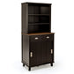 Costway 67" Brown Freestanding Kitchen Pantry Cabinet with Sliding Doors