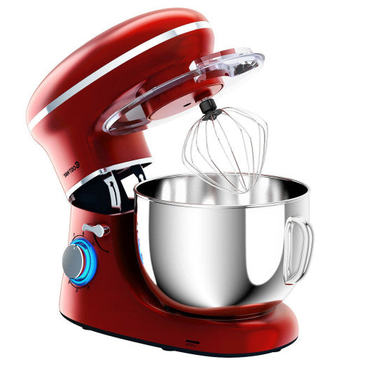 Costway 6.3 Quart Red Tilt-Head Food Stand Mixer 6 Speed 660W