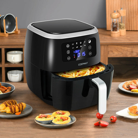 Costway 6.5 QT Black Air Fryer Oilless Cooker with 8 Preset Functions and Smart Touch Screen