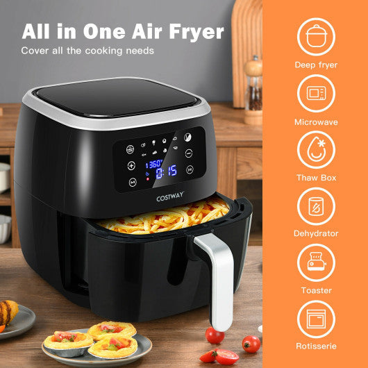 Costway 6.5 QT Black Air Fryer Oilless Cooker with 8 Preset Functions and Smart Touch Screen