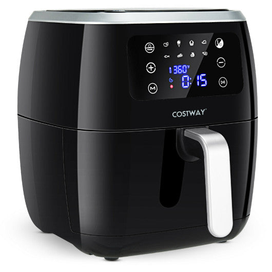 Costway 6.5 QT Black Air Fryer Oilless Cooker with 8 Preset Functions and Smart Touch Screen