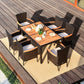 Costway 7 Pieces Garden Dining Patio Rattan Set with Cushions for Backyard