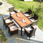 Costway 7 Pieces Garden Dining Patio Rattan Set with Cushions for Backyard