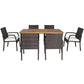 Costway 7 Pieces Patio Rattan Cushioned Dining Set with Umbrella Hole