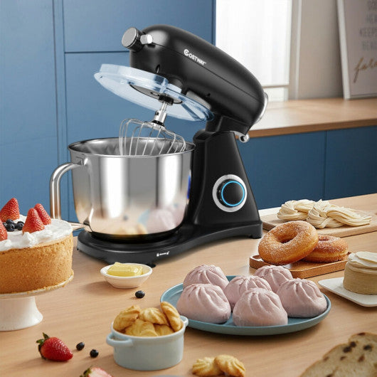 Costway 7 Quart 800W 6-Speed Black Electric Tilt-Head Food Stand Mixer
