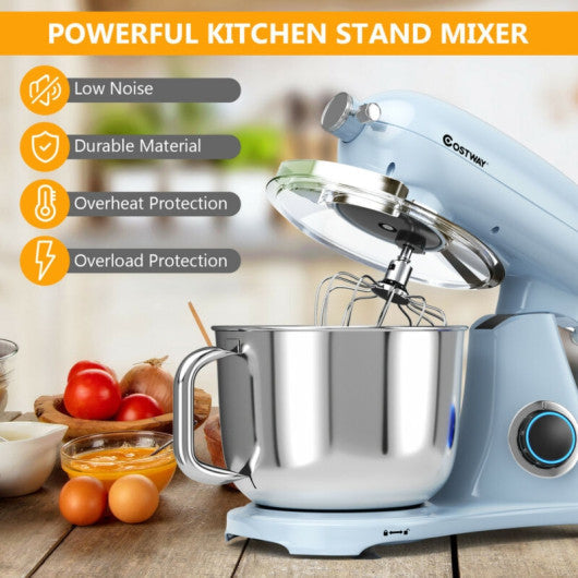 Costway 7 Quart 800W 6-Speed Navy Electric Tilt-Head Food Stand Mixer