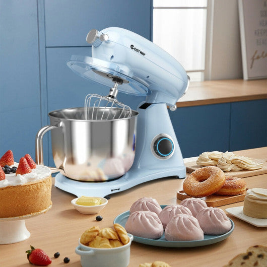 Costway 7 Quart 800W 6-Speed Navy Electric Tilt-Head Food Stand Mixer