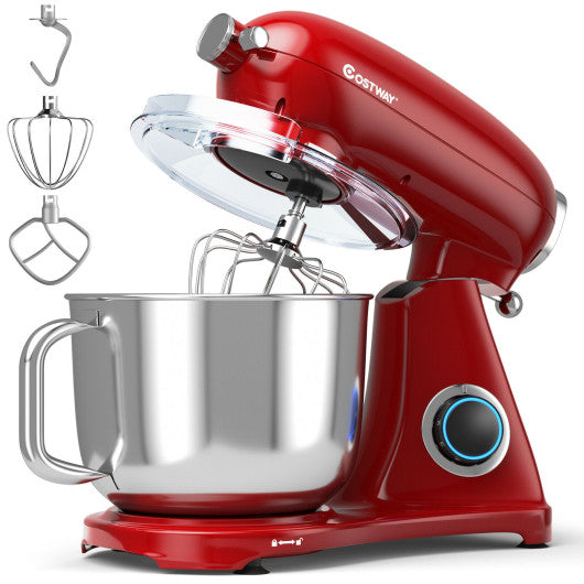 Costway 7 Quart 800W 6-Speed Red Electric Tilt-Head Food Stand Mixer