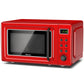 Costway 700W Red Retro Countertop Microwave Oven with 5 Micro Power and Auto Cooking Function