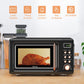 Costway 700W Retro Countertop Microwave Oven with 5 Micro Power and Auto Cooking Function-Golden