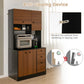 Costway 71" Walnut Kitchen Pantry with 3 Storage Cabinet and 3 Deep Drawers