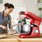 Costway 7.5 QT Red Tilt-Head Stand Mixer 6 Speed 660W with Dough Hook Beater