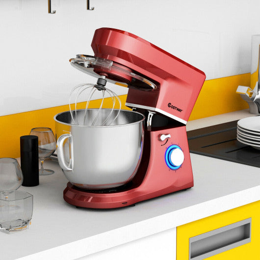 Costway 7.5 Qt Red Tilt-Head Stand Mixer with Dough Hook